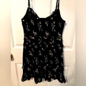 Black & Flowers Mini Dress
